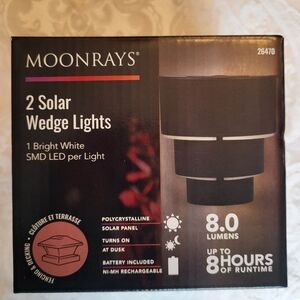 NIB Moonrays 2 Pack Solar Wedge Light 26470